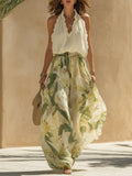 Alessia™ | Set Top Ruffle in Chiffon e Pantaloni Stampa Gigli