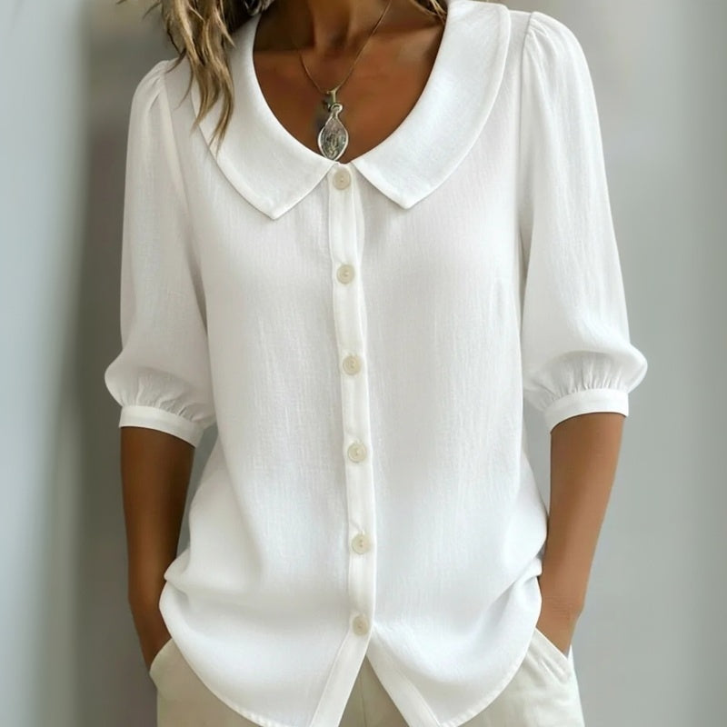 Camicia casual tinta unita con mezza manica