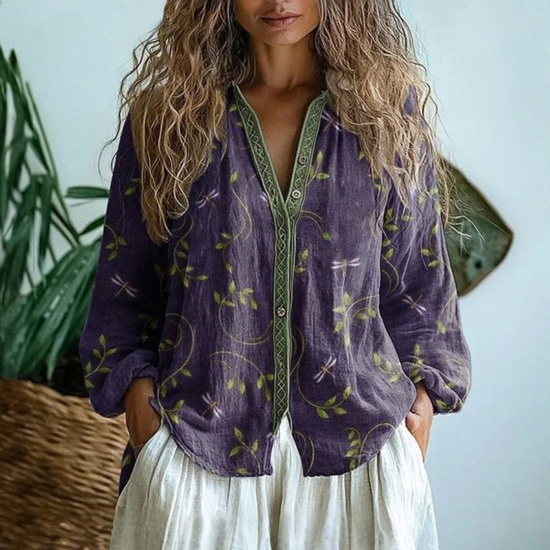 Brianna | Camicia elegante con stampa floreale vintage