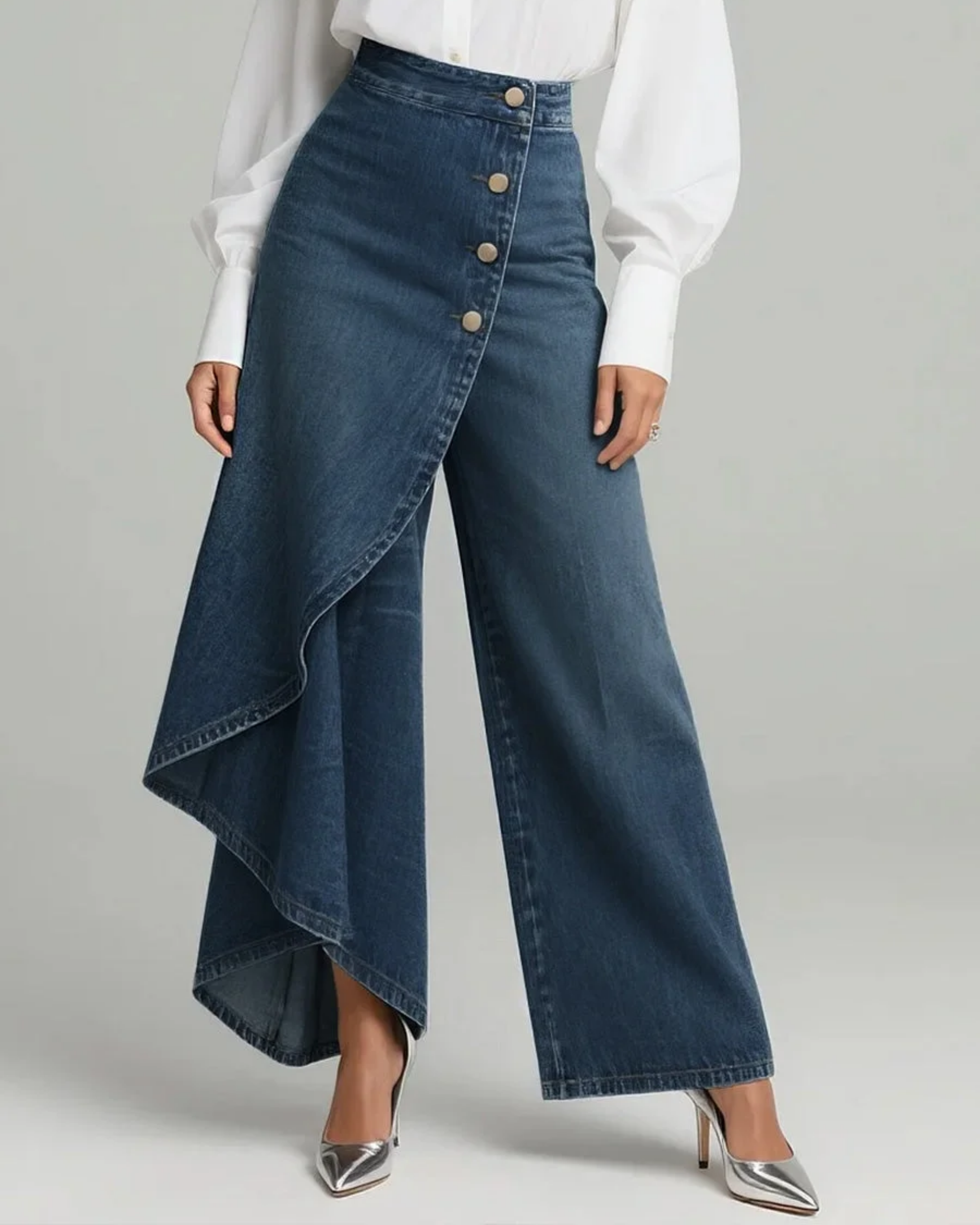Audrey™ | Pantalón denim con lazo