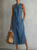 Julia™ | Vestido denim con encaje retro