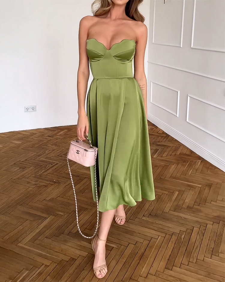 Liora™ | Vestido Midi Elegante sin Tirantes