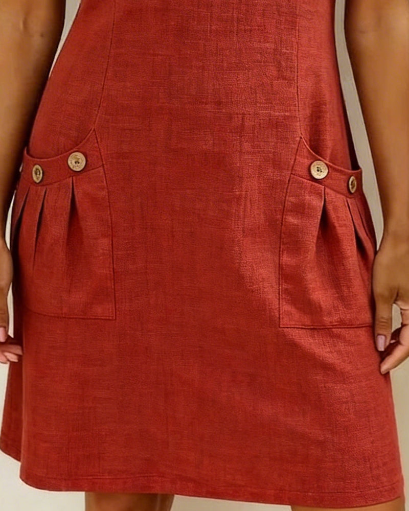Van Elst Mode® | Vestido de algodón con bolsillo de cremallera