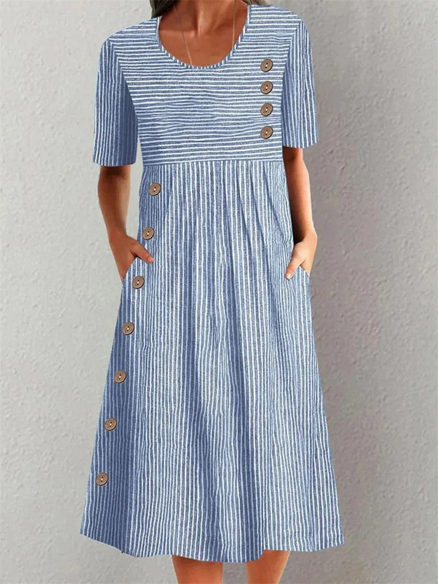 Ashley™ | Abito midi a righe