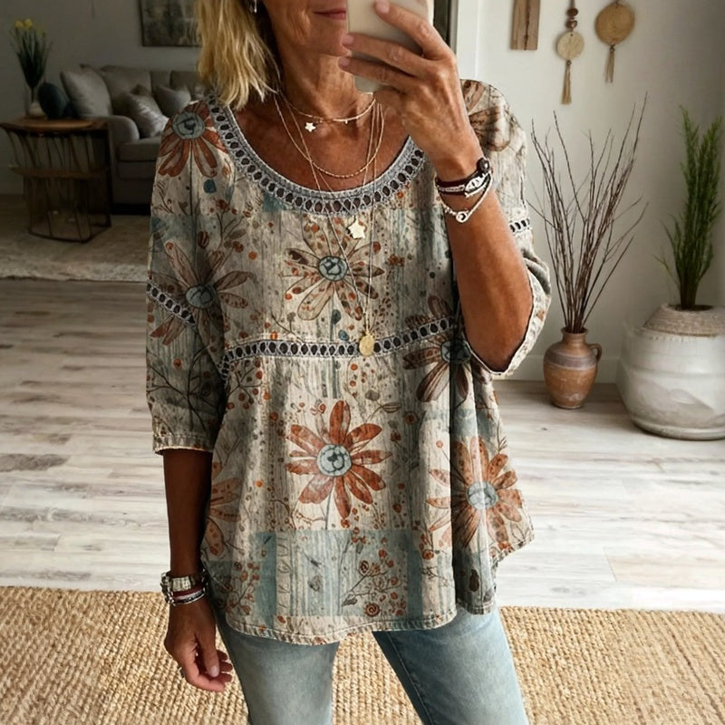 Camicetta vintage con stampa floreale