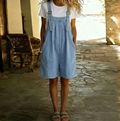 Clara™ | Salopette corta in denim azzurro