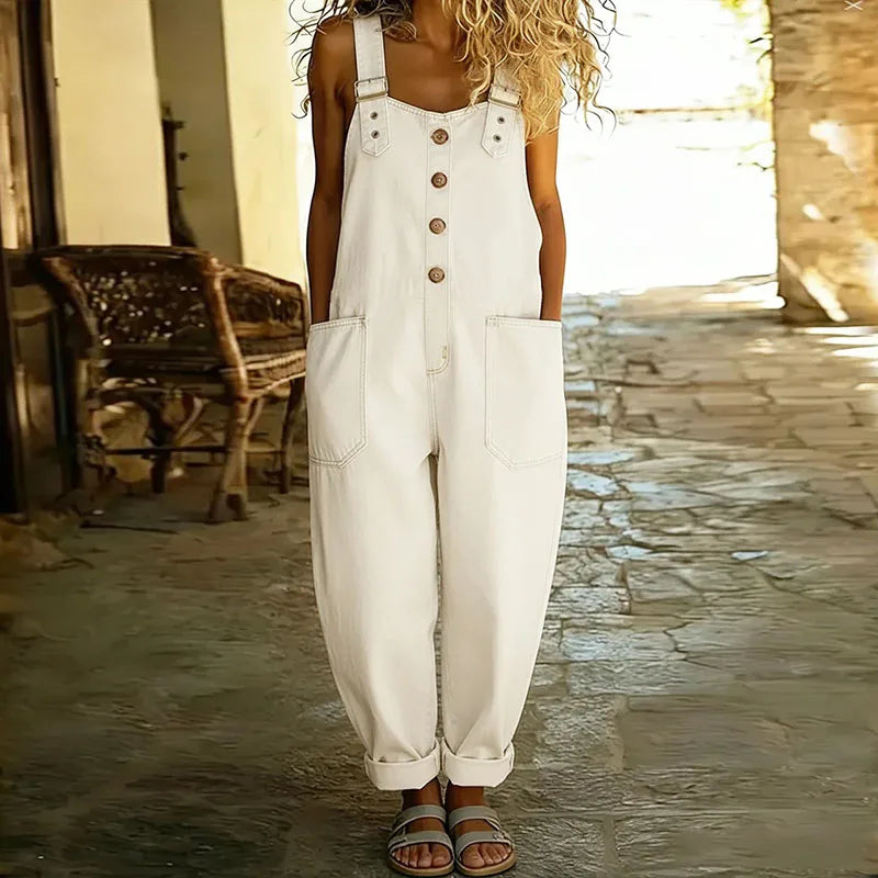 Mae™ | Salopette vintage in morbido cotone effetto denim