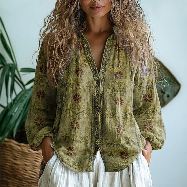 Brianna | Camicia elegante con stampa floreale vintage