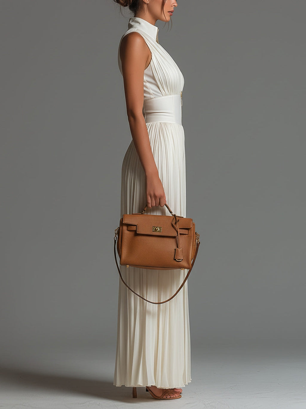 Tuta Catalina - Tuta in chiffon bianco plissettato