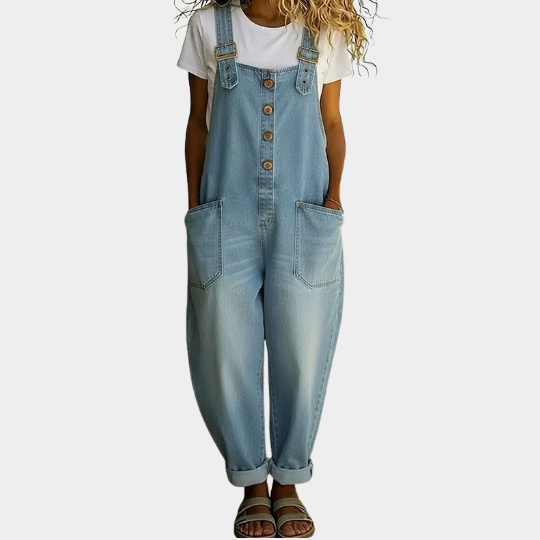Mae™ | Salopette vintage in morbido cotone effetto denim