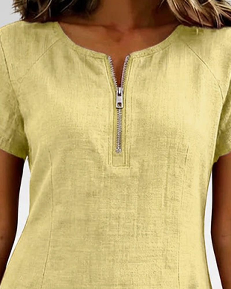 Van Elst Mode® | Vestido de algodón con bolsillo de cremallera