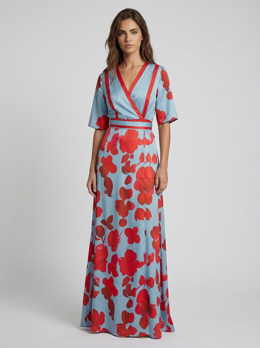 Pilar | Abito lungo elegante con scollo profondo