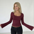 AMARA | Top a maniche lunghe con pizzo