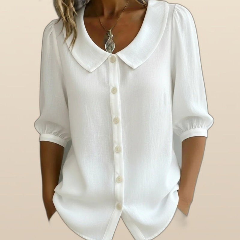 Camicia casual tinta unita con mezza manica